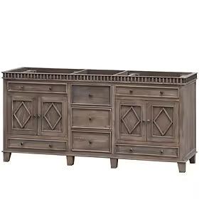 LK3872NT 72" DISTRESSED WOOD NO TOP