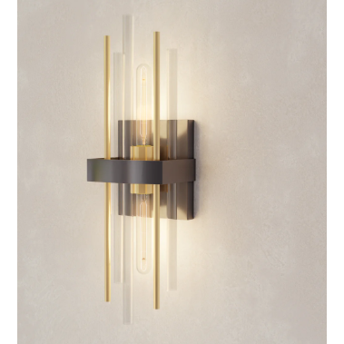 BLACK AND GOLD SCONCE