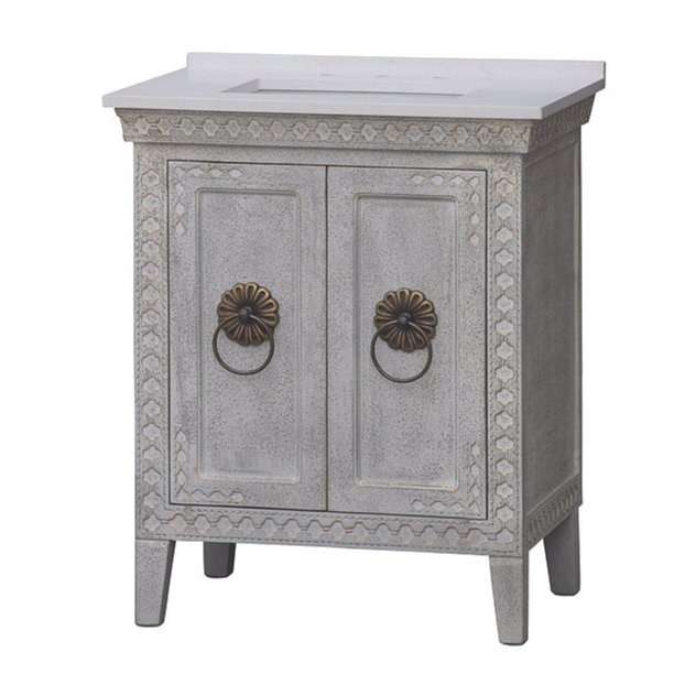LK3930DG     30" WHITE/GREY WITH QUARTZ TOP DARK GREY