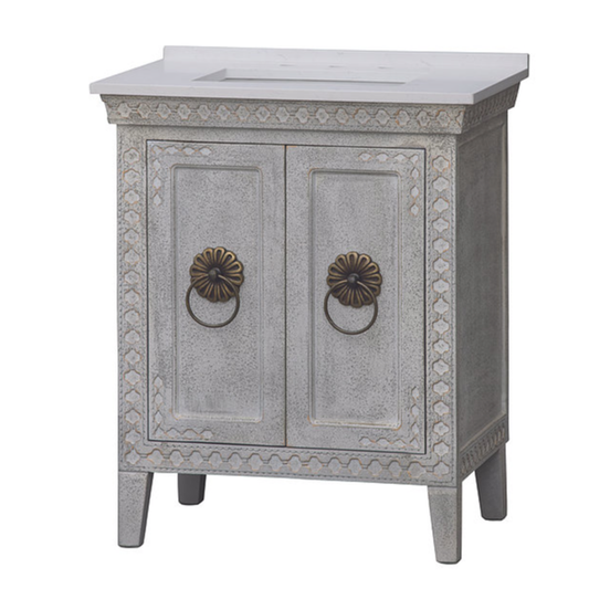 LK3930DG     30" WHITE/GREY WITH QUARTZ TOP DARK GREY
