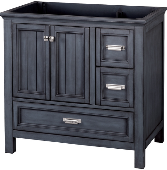 9206962 -Brantley 36" BABV3622D Vanity, Wood, Harbor Blue, 2-Cabinet Door, 3-Drawer