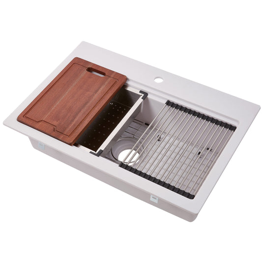 SILGRANIT WHITE  DUAL MOUNT SINGLE