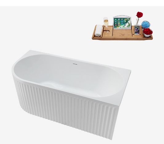 59"  0404 Soaking Freestanding Tub and Tray With Internal Drain
