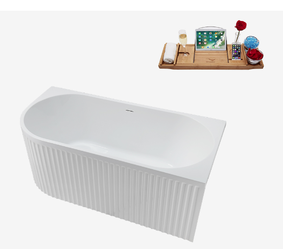 59"  0404 Soaking Freestanding Tub and Tray With Internal Drain