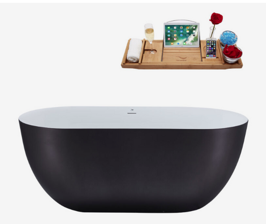 59'' 318 Freestanding Tub and Tray With Internal Drain