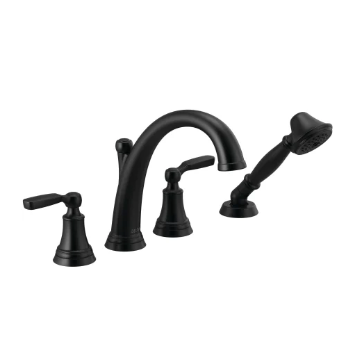 WOODHURST BLACK ROMAN TUB WITH HANDHELD TRH32BL