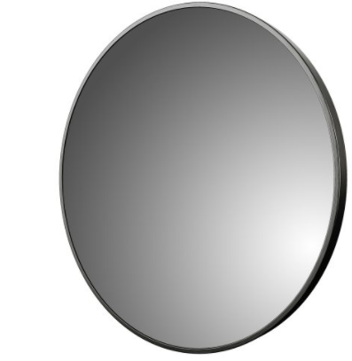 32″ Round Wall Mirror in Brushed Black