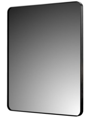 SSAM3036RBB      30″ x 36″ Rounded Rectangle Wall Mirror in Brushed Black