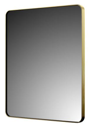 SSAM3036RBG     30″ x 36″ Rounded Rectangle Wall Mirror in Brushed Gold
