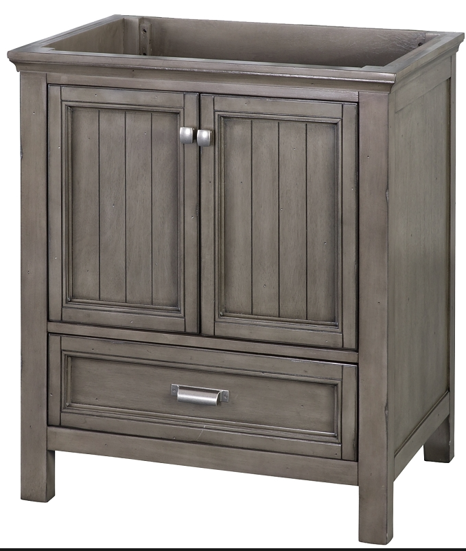 9207069 -Brantley 30" BAGV3022D Vanity, Wood, Distressed Gray, 2-Cabinet Door, 1-Drawer