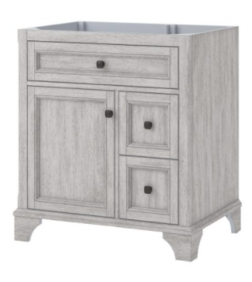 Ellery 30“ Vanity Cabinet in Vintage Grey- BASE ONLY