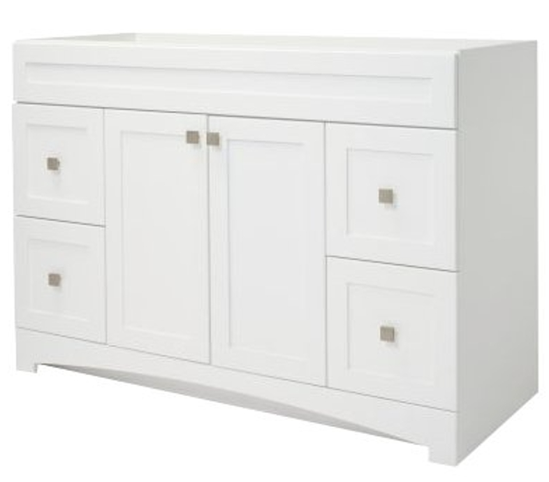 Monterrey Series MXWV4821 Vanity, Flat White, 4-Drawer