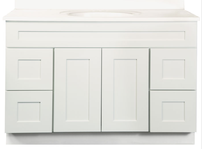 SSSWV6021D     60" Vanity With Drawers  Shaker White